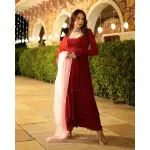 AACHHO-Maroon Blush Embroidered Georgette Suit Set