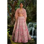 Anita Dongre-Florarose Embroidered Silk Lehenga Set - Blush