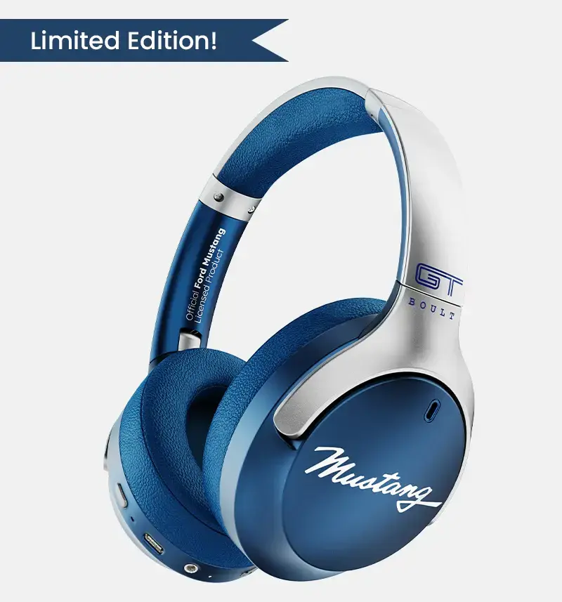 BOULT-Mustang Q 70Hrs Battery, ENC Mic, 40mm Boosted Drivers, 4 EQ Modes, Supreme Bass, 5.4v Bluetooth & Wired.