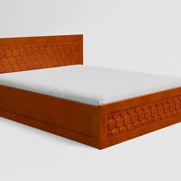 Godrej-Honeycomb Queen Size Solid Wood Bed With Box Storage