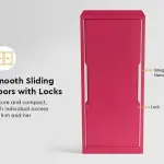 Godrej-Slide N Store Compact 2-Door Steel Wardrobe (Textured Blush Red)