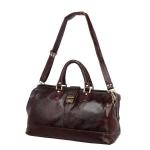 HYATT-Leather Accessories Unisex 20 Inch Leather Travel Duffle Luggage Bag (Brown)