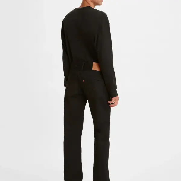 Levis-Men's 501 Black Straight Fit Mid Rise Jeans