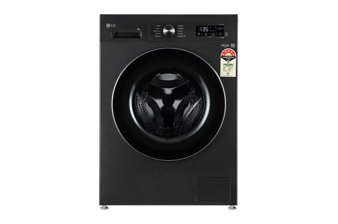 LG-9KG Front Load Washing Machine, Inverter Direct Drive, Platinum Black