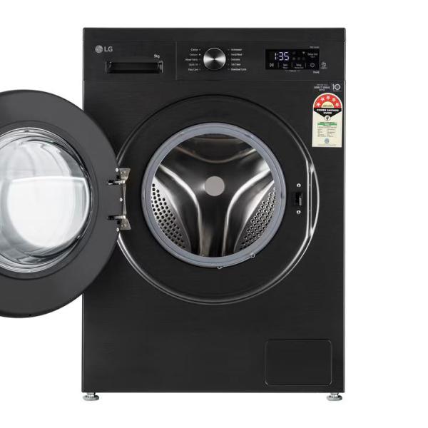LG-9KG Front Load Washing Machine, Inverter Direct Drive, Platinum Black