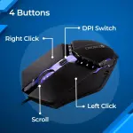 ZEBRONICS PHERO Wired Gaming Mouse with up to 1600 DPI