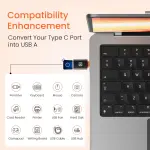 Portronics Bridge Y USB 3.0 to Type C OTG Adaptor, 10Gbps High Speed Data Transfer, Thunderbolt to USB Adapter