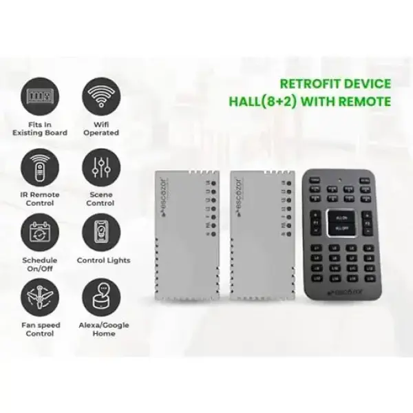 Escozor- Smart Remote Control System for 8 Lights and 2 Fan with Speed Regulation with 8 Scene Control