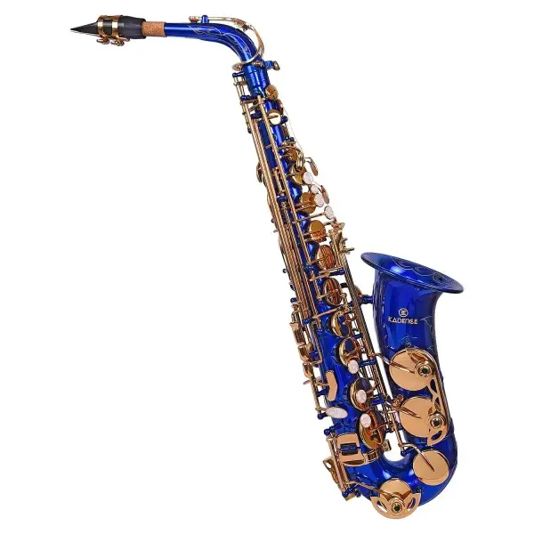 Kadence-Blue Gold Alto Saxophone with complete Kit- Case, Polishing Cloth, Cleaning Rod and Gloves