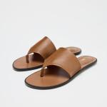 ZARA-FLAT LEATHER SANDALS