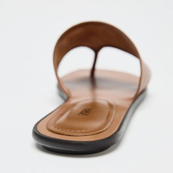 ZARA-FLAT LEATHER SANDALS